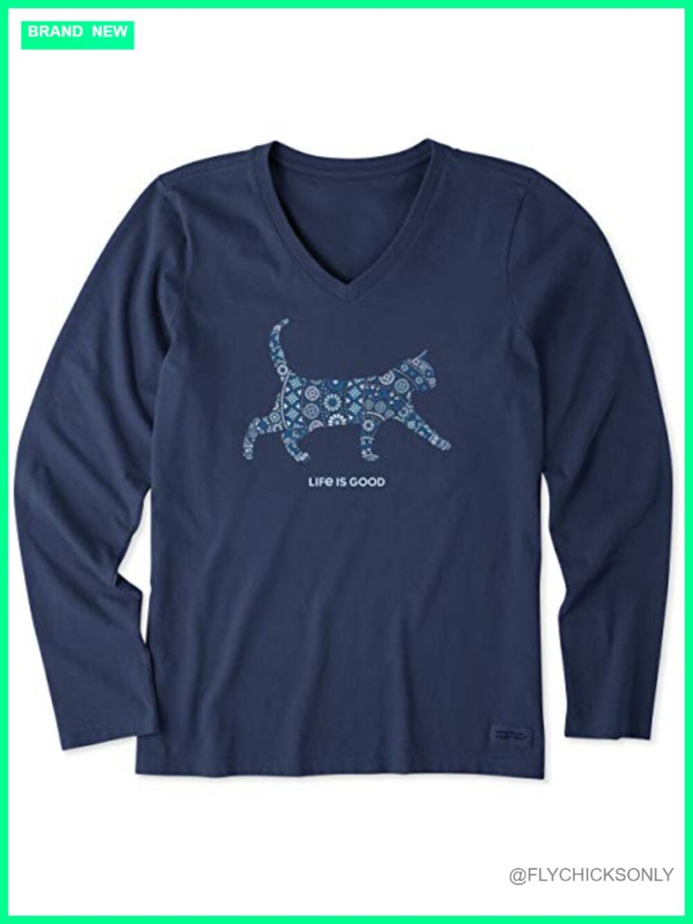 Life is Good Crusher Vee Long Sleeve Cotton Graphic Tee